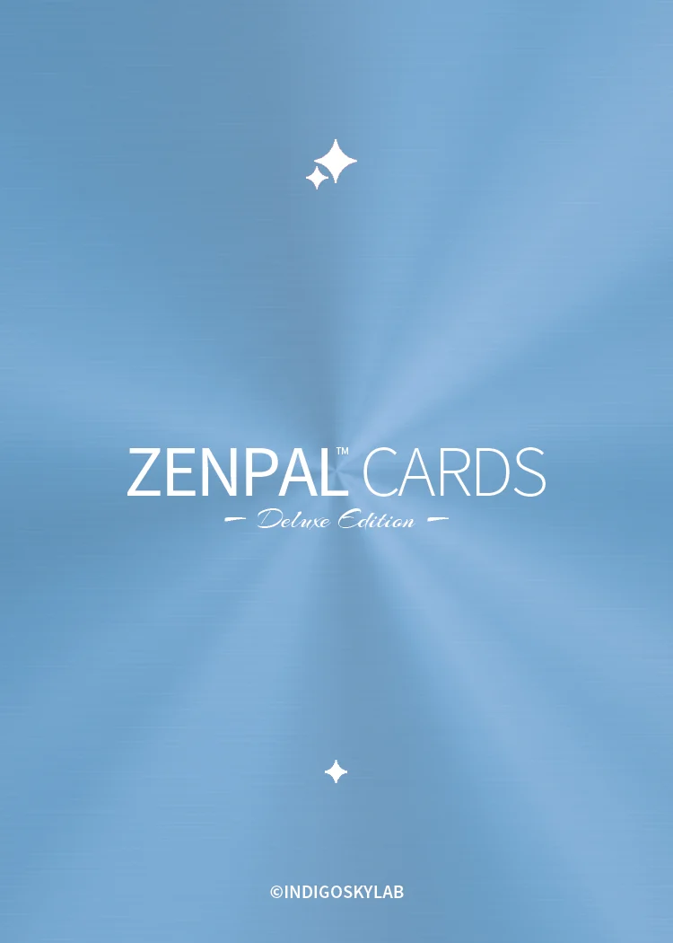 Zenpal Cards Deluxe Edition card back, Soothing Baby Blue Sparkle